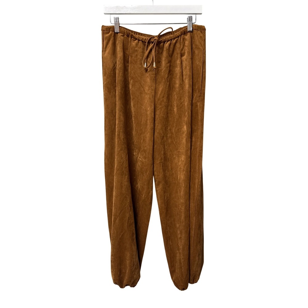 Sundays‎ Bowen Joggers Womens S Hearthwood Brown Faux Suede Boho Relaxed Pants